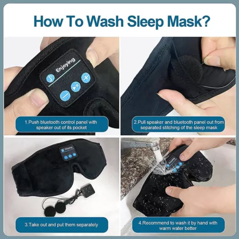 Sleep Mask with Bluetooth Headphones, 3D Sleep Mask Wireless Music Eye Mask