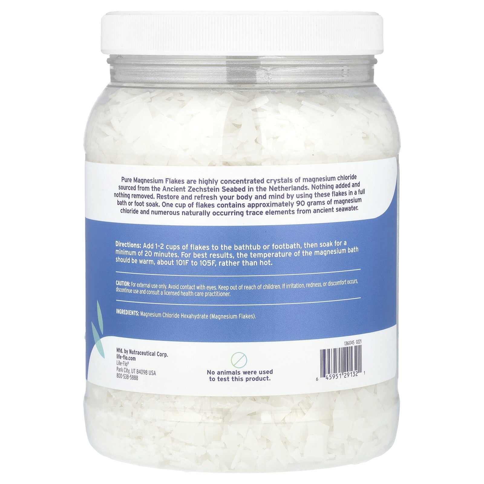 Pure Magnesium Flakes, Super Concentrated, 2.75 Lb (44 Oz)