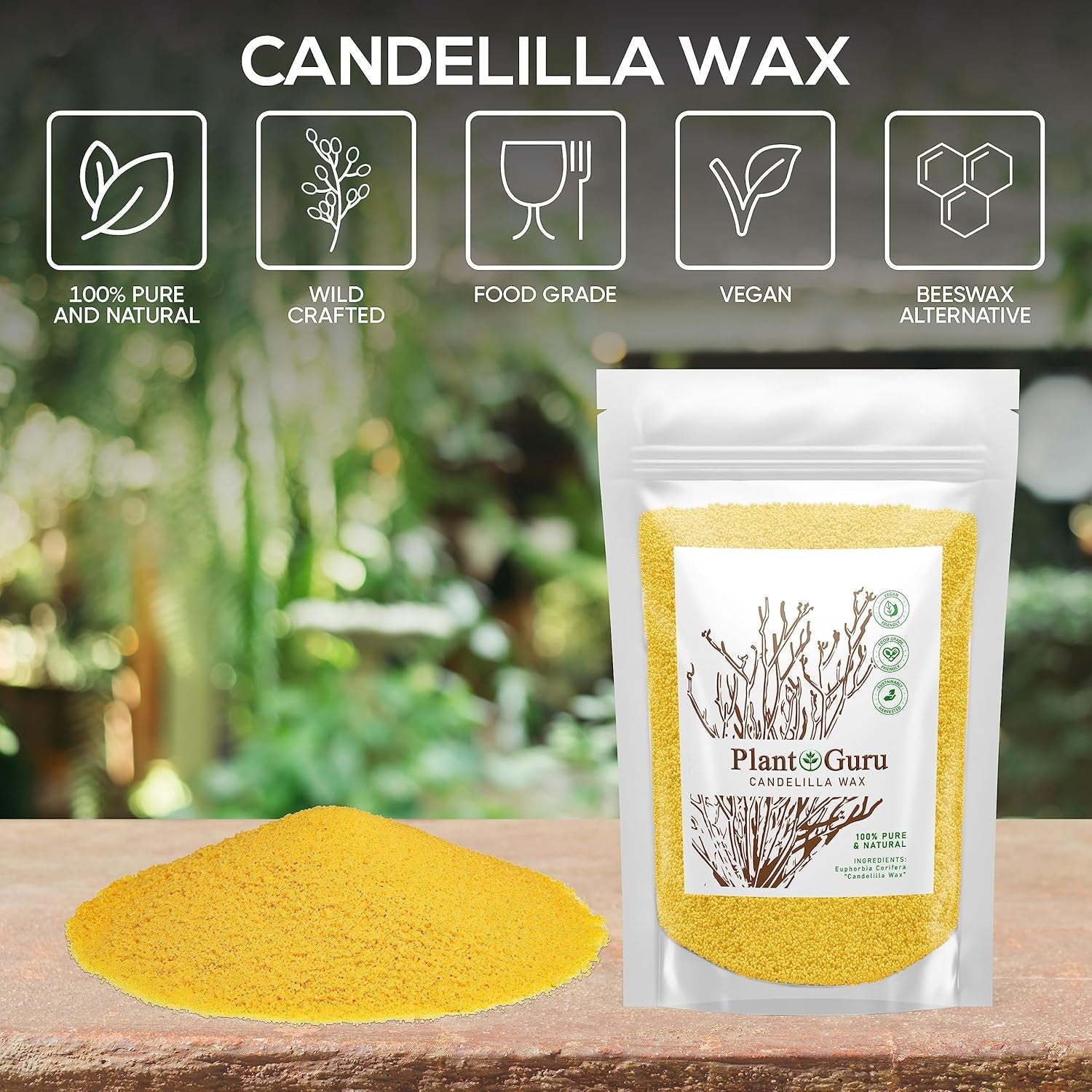 Wax Pellets 8 Oz. 100% Pure Natual Food Grade Vegan Wax for DYI Lip Balm, Soap and Candle Making, Creams and Lotions.