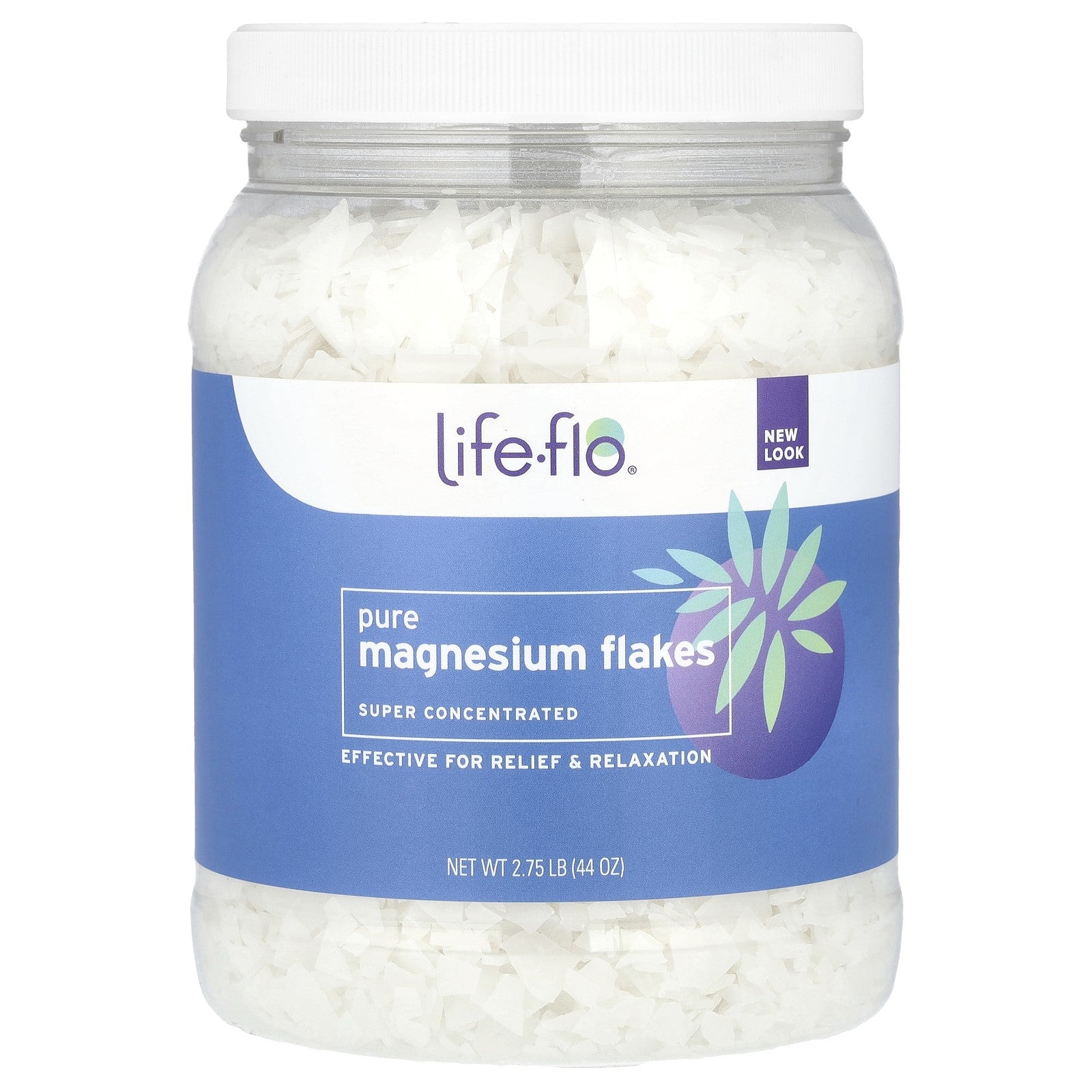 Pure Magnesium Flakes, Super Concentrated, 2.75 Lb (44 Oz)