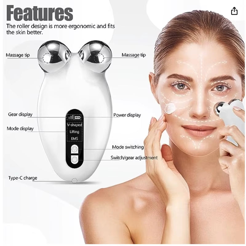 Mini Microcurrent Face Lift Device Roller,Lift the Face and Tighten the Skin, Wrinkle Remover Toning Skin Care & Tools(Facial)