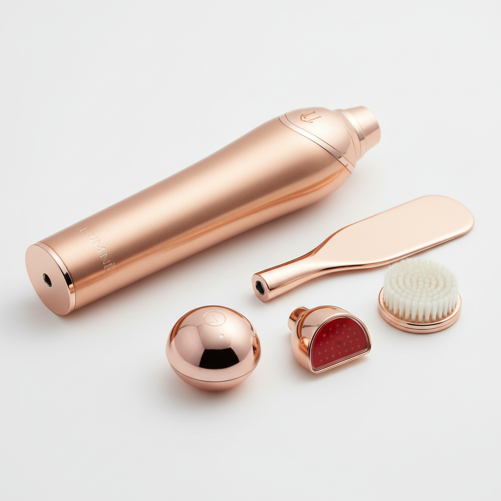 Close up of skincare wand heads and finish